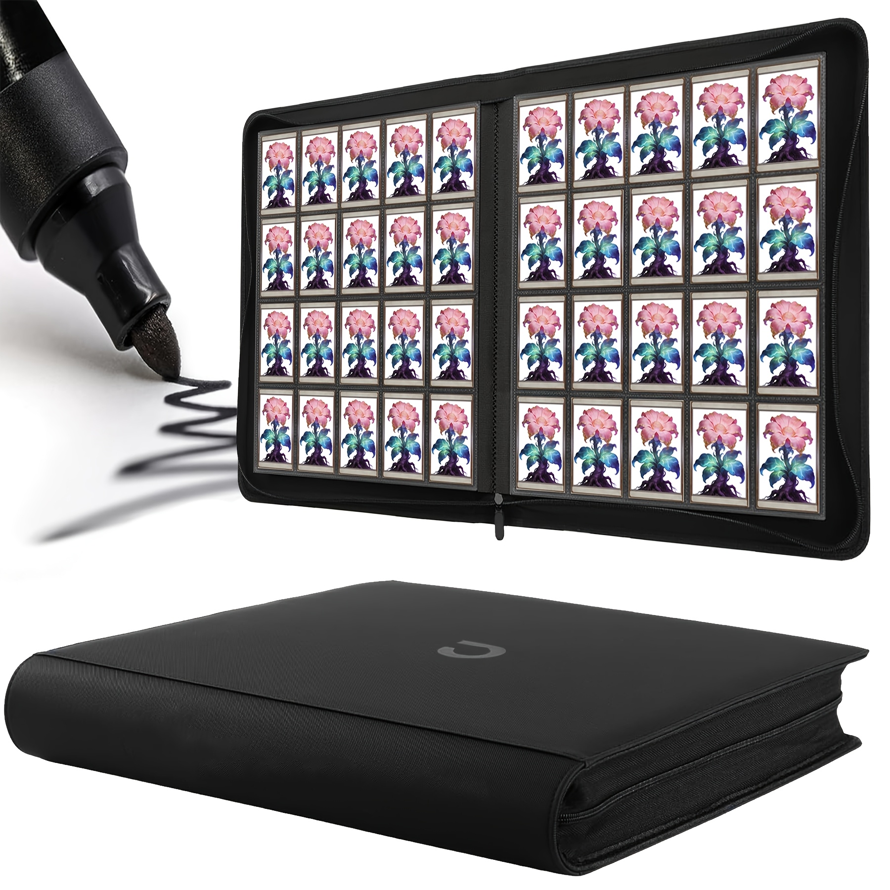 Image of 1280-card Capacity Card Holder | Durable Faux Leather, Ideal For Tcg, Game Cards, Sports Cards | Stylish Colors And Professional Protection For Collecting Experience