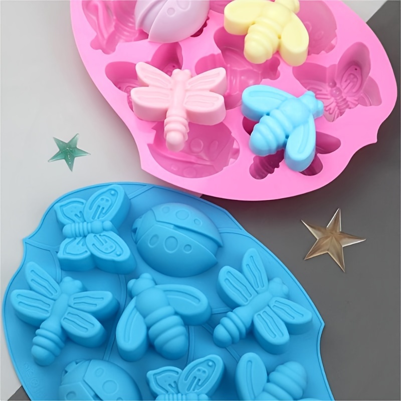 

1pc Silicone Mold - 8- Dragonfly & , Non-electric, For Diy Chocolate, Handmade Soaps, Ice Cream, Aromatherapy Crafts, Material, Kitchen Use, Ideal For Home Baking / Crafting Enthusiasts