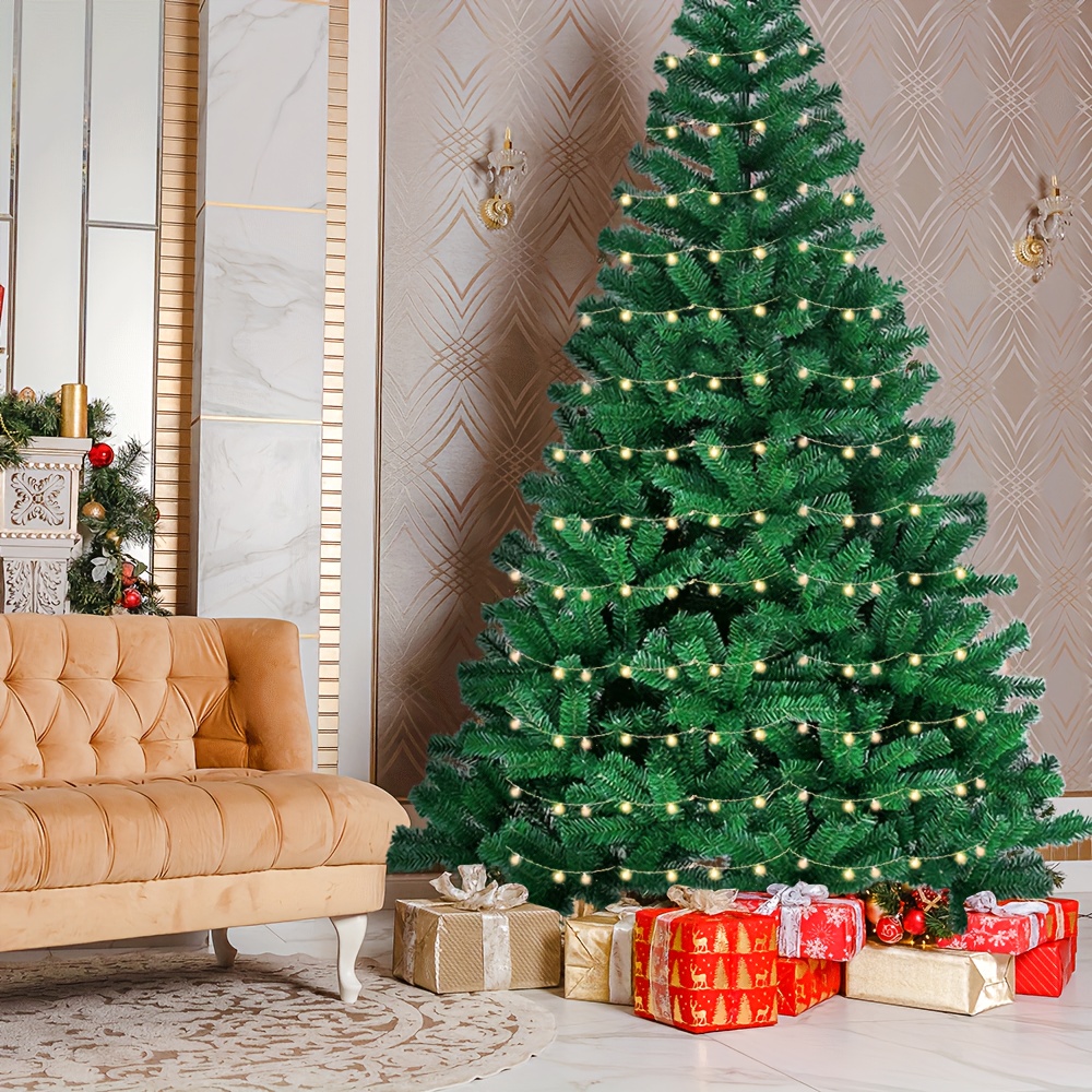 TEMU Arbre de Noël Artificiel, Sapin Artificiel Faux Sapin, Décoration de Noël, avec Support Métallique, Système de Montage Rapide et Pliable en