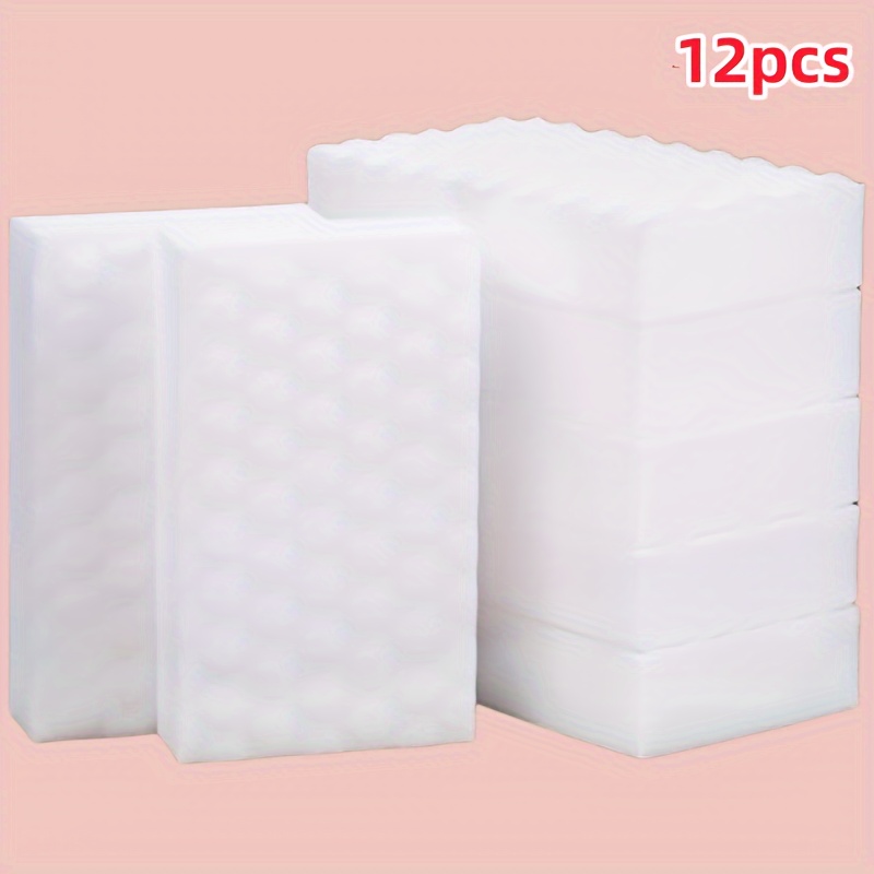 Image of 12pcs/double Compression, High-density Sponge Swab, Double-sided Cleaning Sponge, Suitable For Kitchen, Bathroom, Shoes, Furniture, Cleaning Supplies, Cleaning Tools, And