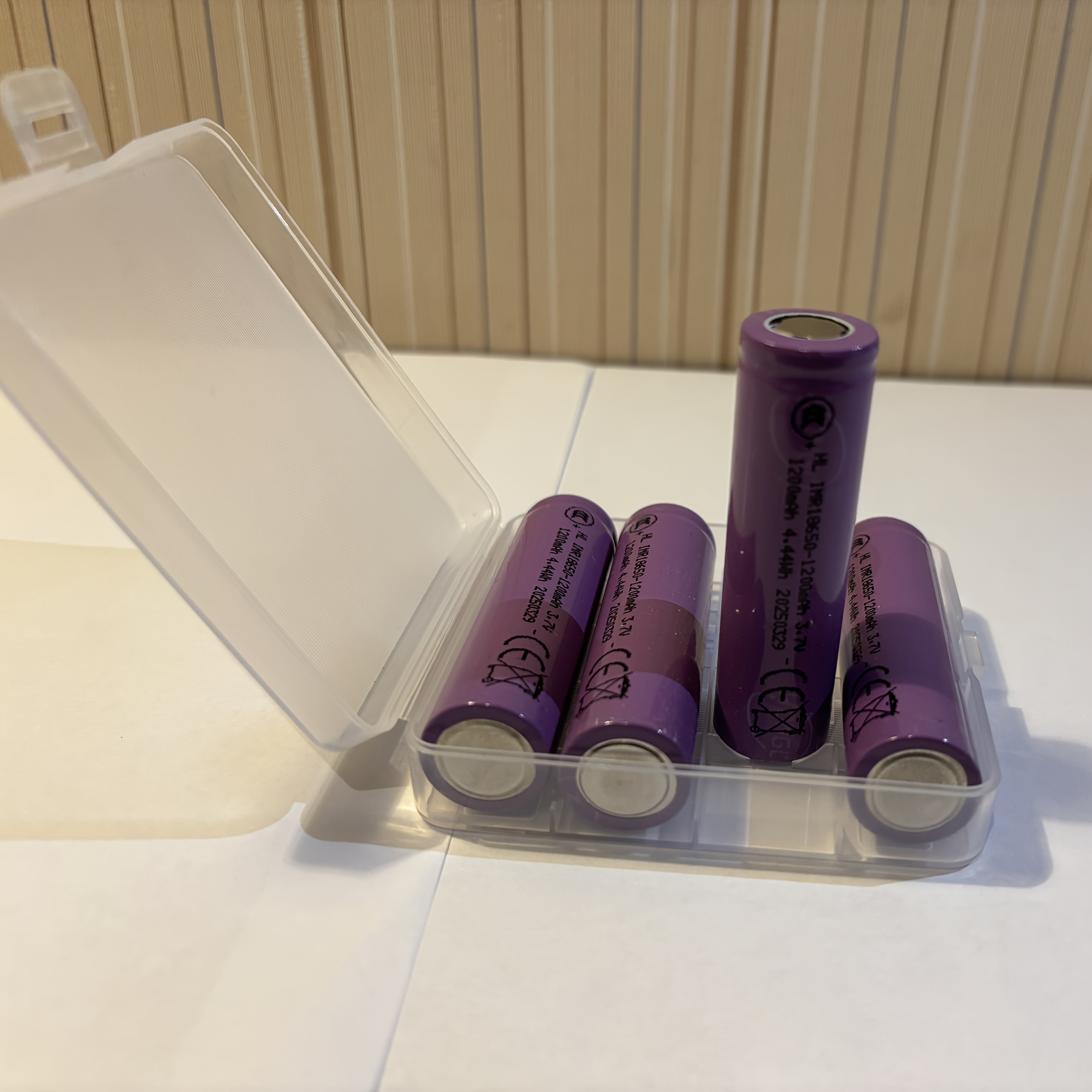 4pcs 18650 Rechargeable Lithium Batteries, 1200mah, 3.7v, , Long-lasting, Suitable For And Parallel Connection, Power Tools, Headlights, Flashlights, Pvc/metal Structure, , Rechargeable Battery