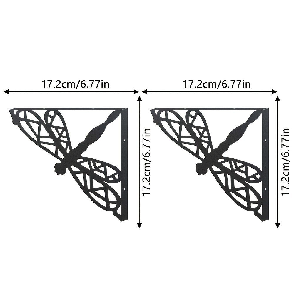 TEMU Lot de 2 étagères métalliques avec support en métal en L, de place, nécessite un montage mural (perçage ), convient pour un rangement décoratif