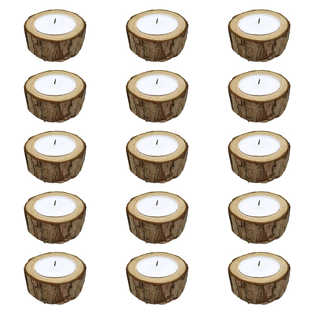 15pcs Unfinished Restaurant Tabletop Candle Holders for Decoration