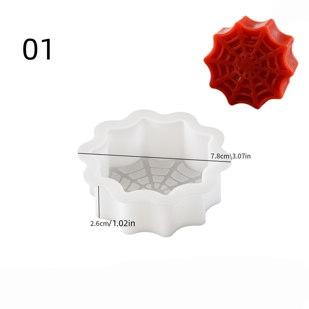 TEMU Diy Clay Mold, Halloween Bat Web Aromatherapy Candle Silicone Mold, Halloween Festive Atmosphere Decoration Ornament Gypsum Resin Mold, Very