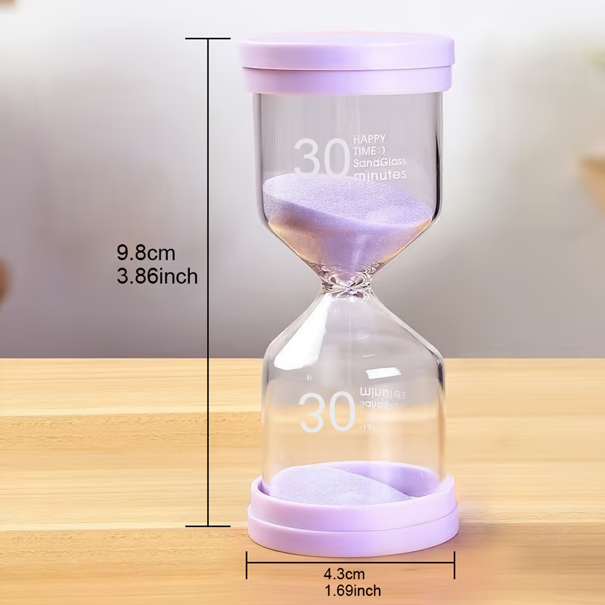30 Dakikalık Kum Saati - Mutlu Zaman Cam Kum Saati, Zaman Yönetimi, Öğrenci Çalışmaları ve Yemek Pişirme İçin - Elektrik Gerektirmez
