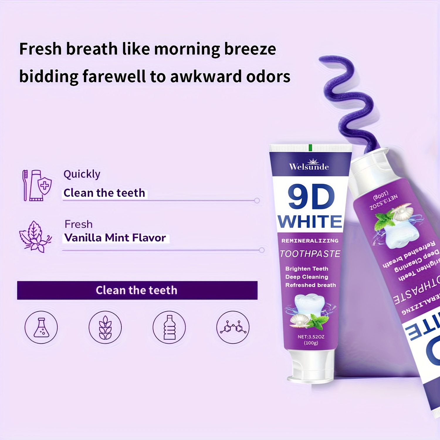 9D White Remineralizing Hydroxyapatite Purple Toothpaste - Effect Deep Cleaning, Fresh Breath, Ideal for Oral Health & Hygiene, Perfect for Daily Use, Great Gift for Women & Men, Teeth Products | Hydroxyapatite Toothpaste 16 9D White Remineralizing Hydroxyapatite Purple Toothpaste - Effect Deep Cleaning, Fresh Breath, Ideal for Oral Health & Hygiene, Perfect for Daily Use, Great Gift for Women & Men, Teeth Products | Hydroxyapatite Toothpaste