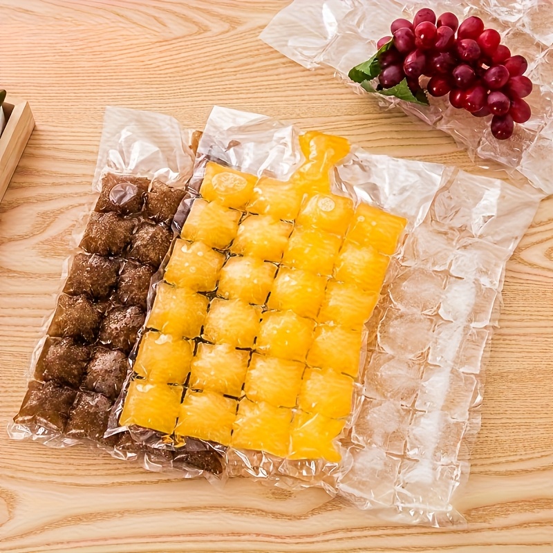 TEMU 50-pack Ice Cube Bags, Disposable Ice Maker Bags, Self-sealing Plastic Ice Tray Storage Bags, Ice Cube Makers, Fill-and- Bags, Suitable For