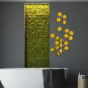 a set of 20 hexagonal acrylic mirror wall stickers to enhance the texture of diy three dimensional self to decorate home suitable for the decoration of the walls and doors of the living room bedroom bathroom and study room details 7