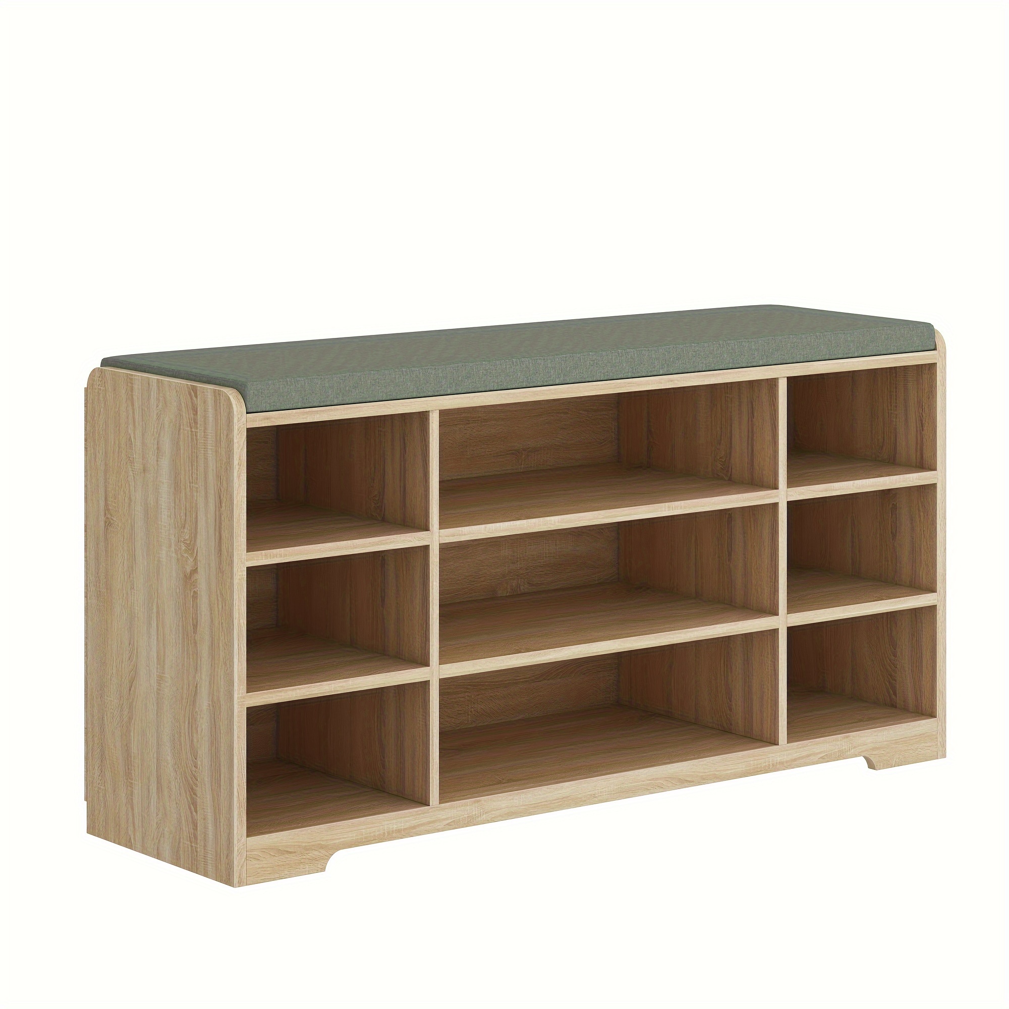 TEMU Banc à chaussures, rangement pour chaussures, 9 compartiments, unité de rangement pour chaussures réglable, pour , , , blanc