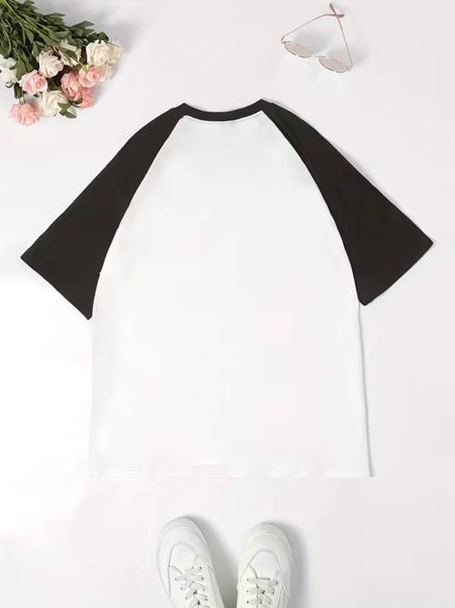 womens y2k vintage color block raglan sleeve t shirt jama english letter print casual short sleeve crew neck top suitable for in multiple colors and sizes