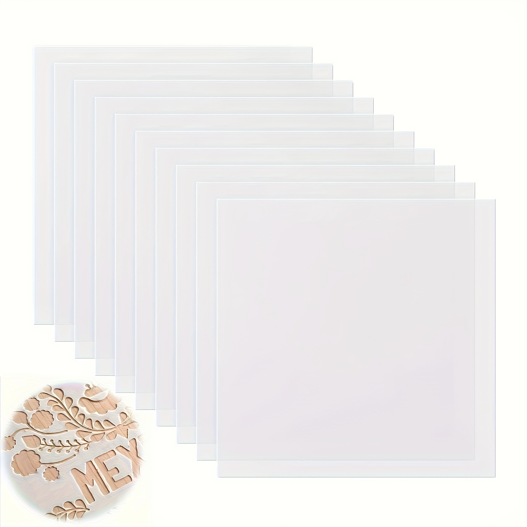 TEMU 12pcs .5mil Stencil Sheets - Reusable, Translucent Vinyl Templates For Diy Crafts Stencil & Die Cutting Machines, 12x12 Inches
