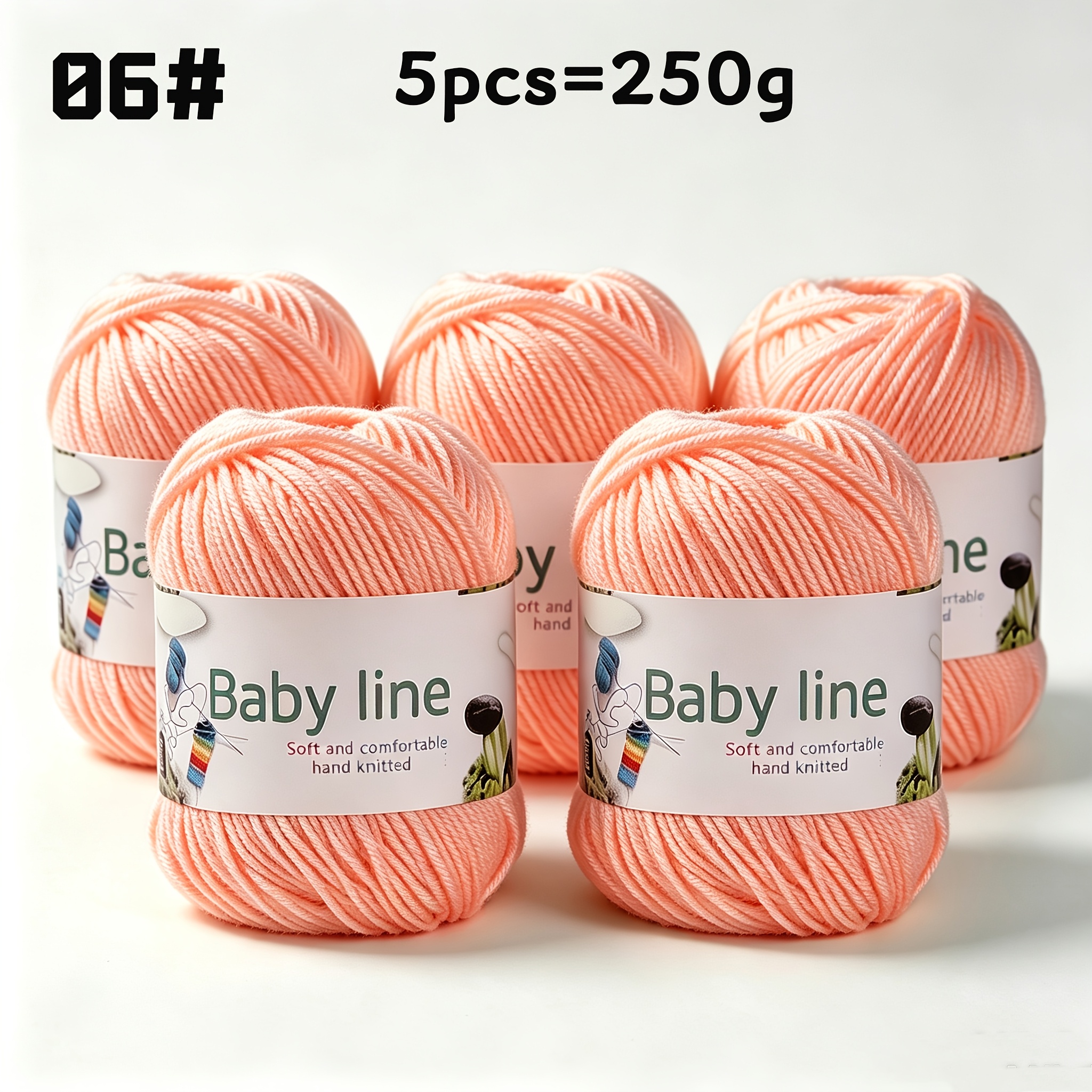 TEMU 250g/5pcs Medium Yarn For Handcrafting, High-, Skin-friendly, And Pilling-resistant Crochet And Knitting Yarn, Diy Knitting Material For