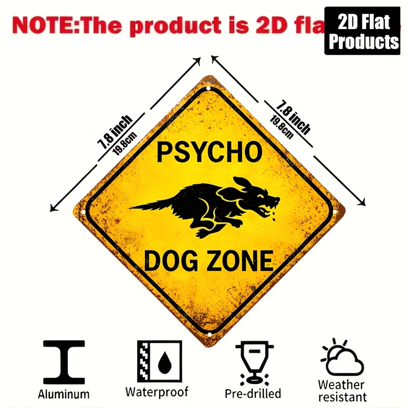 Image of 2d Flat - - 2d Plane, Retro Area Warning Signboards And Ornaments, Country-style Wall Decorations, Suitable For Men's Caves, Garages, Bars, And Households