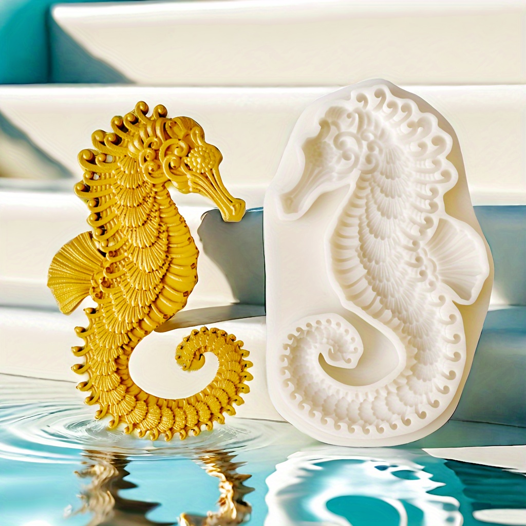 

Silicone Resin Casting Mold - Cute Ocean Animal Seahorse Shape For Diy Cake Decoration, Candy Chocolate Clay Crafts, Kitchen Baking Accessory