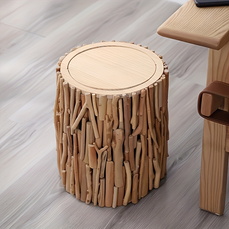 [Stay Slow Life] Purely Handmade Nordic Style Ins Popular Trash Can, Solid Wood Household Living Room Japanese Style Easy Bedroom Office Creative High Paper Basket, Creative Trash Can, Exquisite Workmanship, Very Beautiful, Really Beautiful