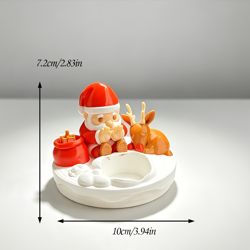 TEMU . Rentier Teelichter, 3D-gedruckte Weihnachts-Tischdekoration, flammenloser Kerzenhalter für den Kamin, Thanksgiving- und Winter-Tischdeko für