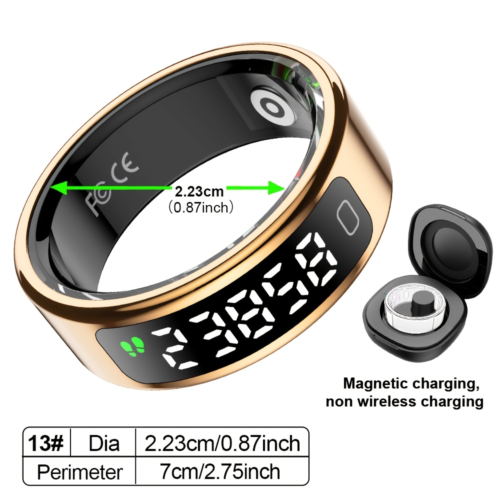New Smart Ring, With Screen And Multiple Functions, , Sizes 8, 9, 10, 11, 12, 13, Health Management, Sleep Tracking, Remote Control Photography, , Multiple Sports , Outdoor, Fitness, Fashion Matching