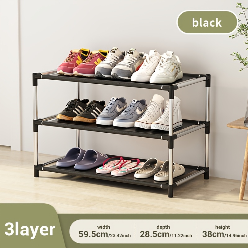 Aosenko 1pc Sturdy Shoe Rack For Entryway, Household Multi-tier Storage Organizer, Dormitory Shoe Shelf, Under Bed Storage Solution For Bedroom, Hallway, Balcony