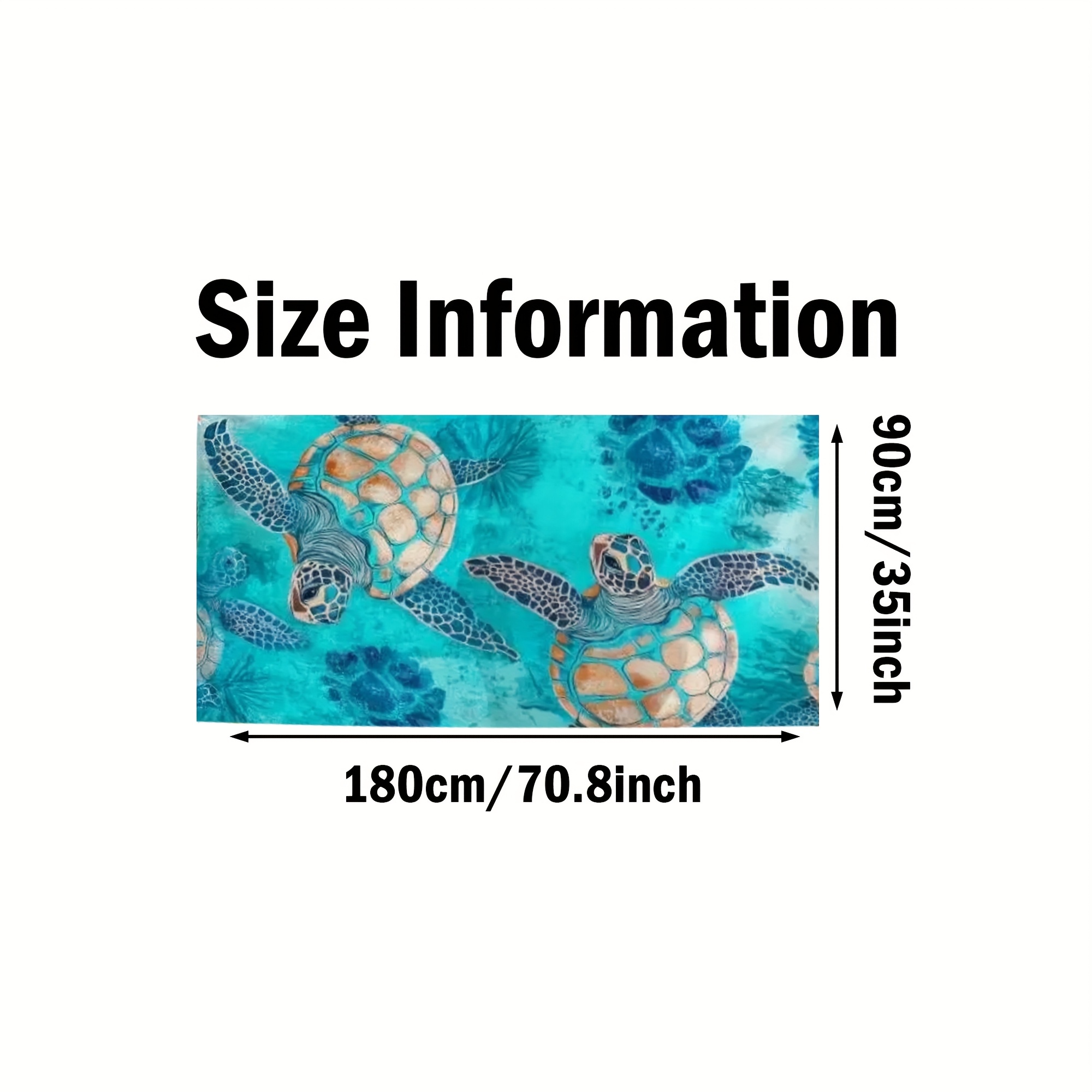 Sea Turtle Printed Beach Towel Ultra Soft Quick Drying Bath Mat_voghion.com