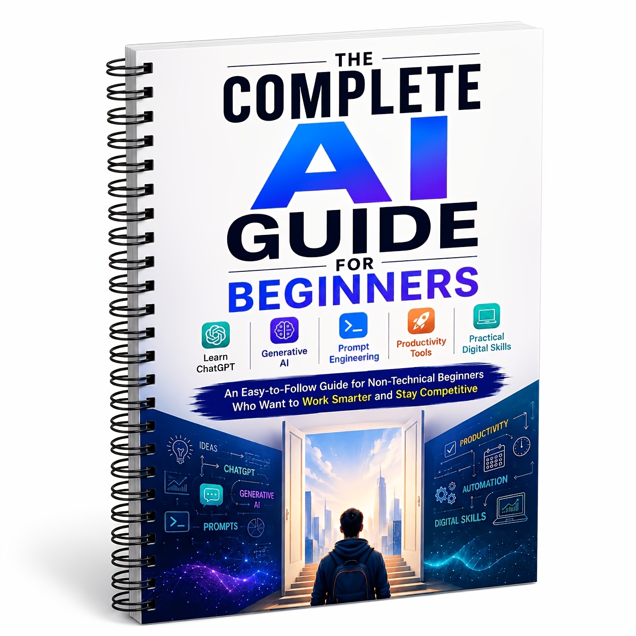 TEMU Guide complet de l'IA pour débutants, couvrant , l'IA générative, l'ingénierie de commandes, les outils de productivité et les compétences