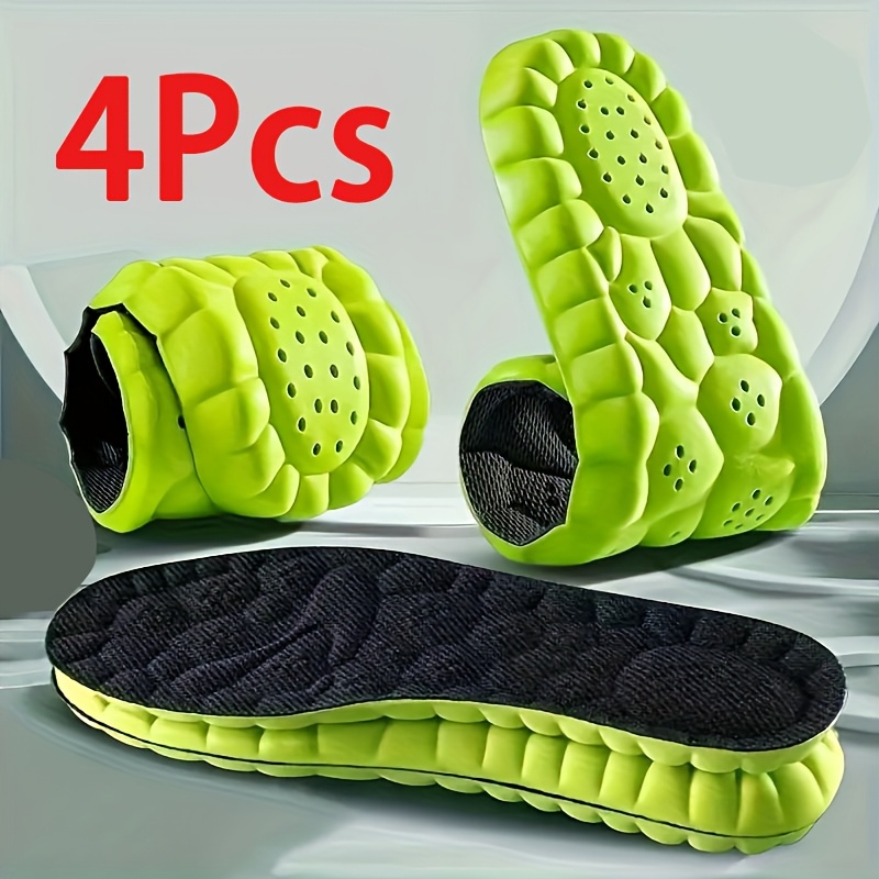 4pcs Sponge Sports Shoe Insoles, Shock-Absorbing, Comfortable, Breathable, for Men, Women, Running Accessories