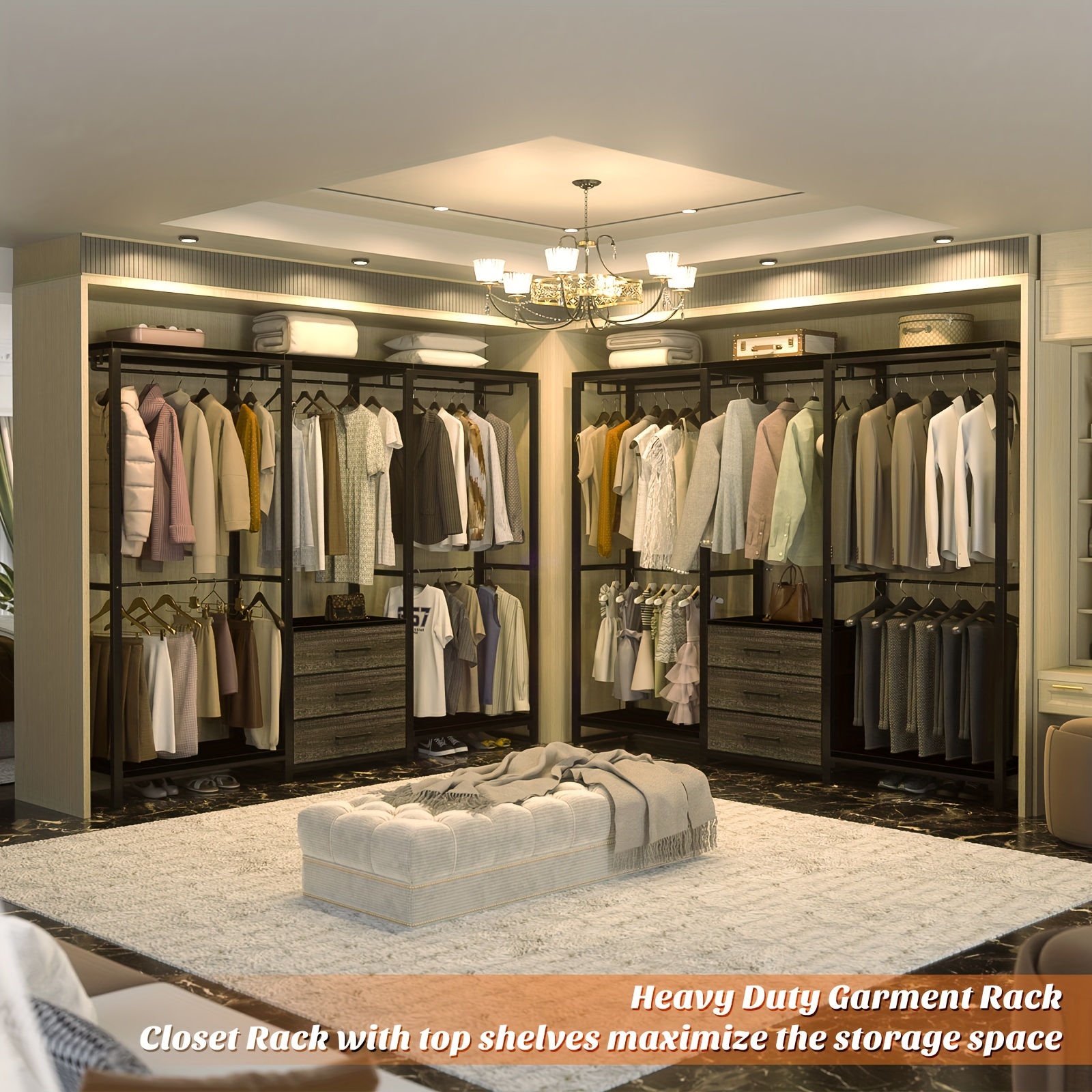 garment rack heavy duty clothes rack hanging Temu