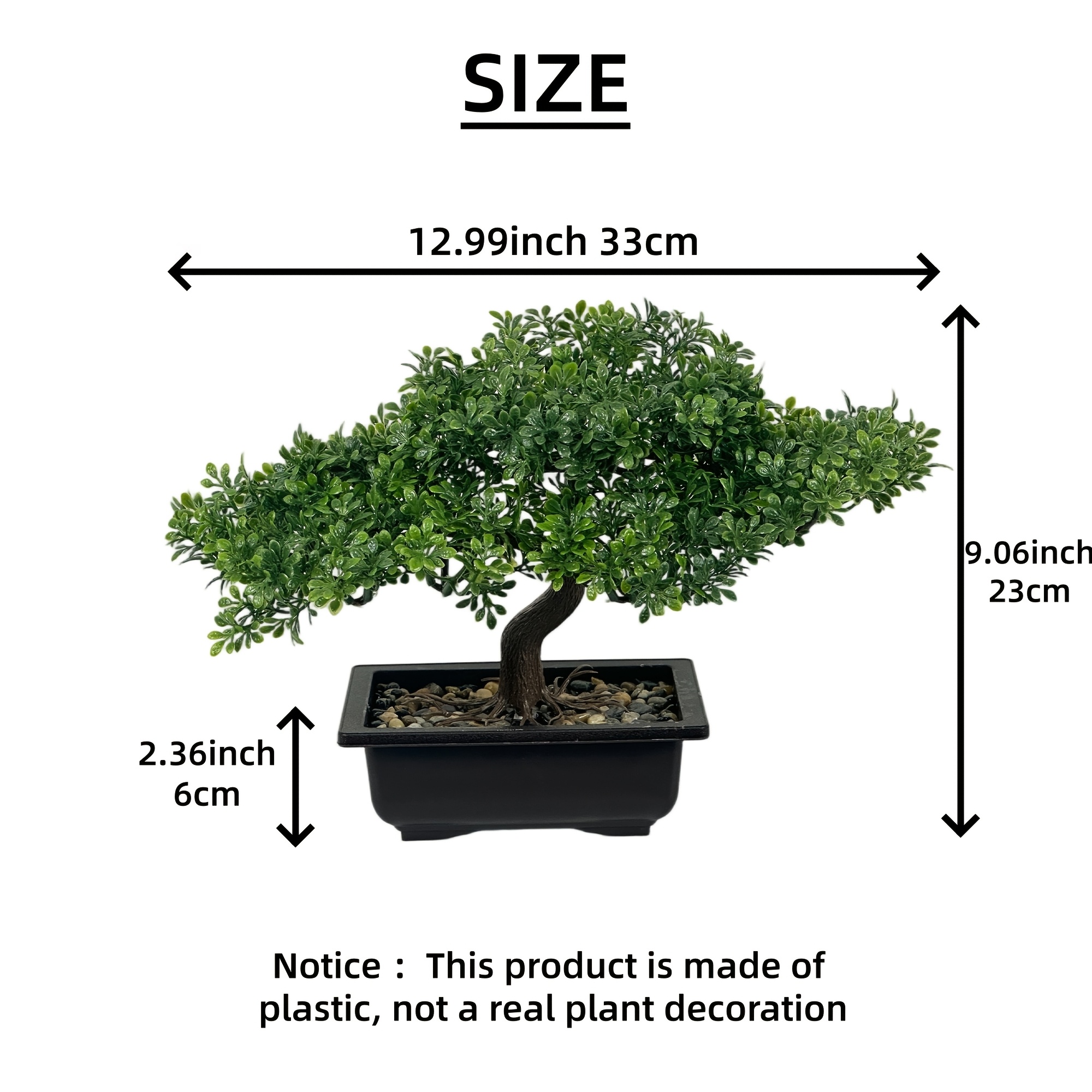 Artificial Aglaia Odorata Bonsai with Stone Accent