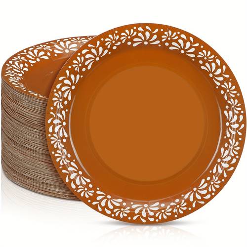 100pcs mexican party plates elegant floral for de mayo wedding birthday taco bar disposable decorations dinnerware event tableware festive style lightweight tableware disposable tableware event planners for halloween