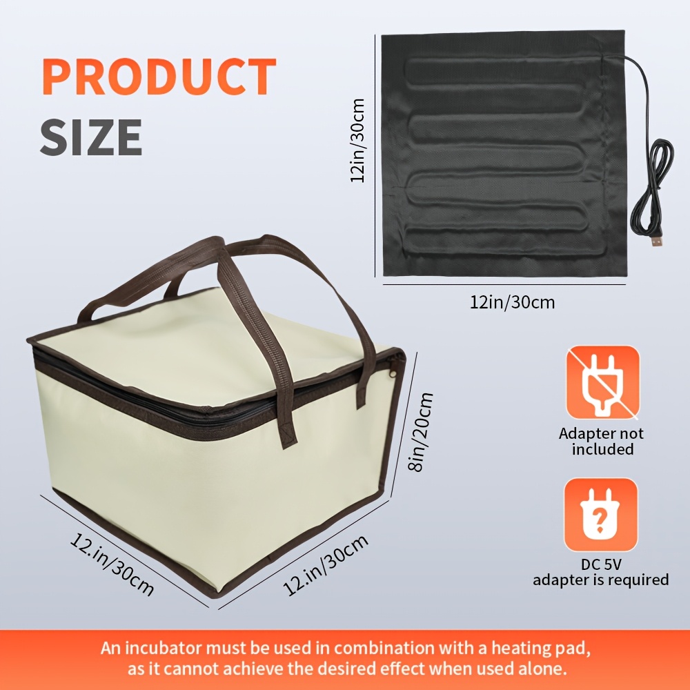 Dough Box, Dough Fermentation Container With Carrying Bag, Yeast , Zippered And Foldable, Suitable For Pizza, Yogurt, And Yeast Tea, Usb Powered, No Batteries Required