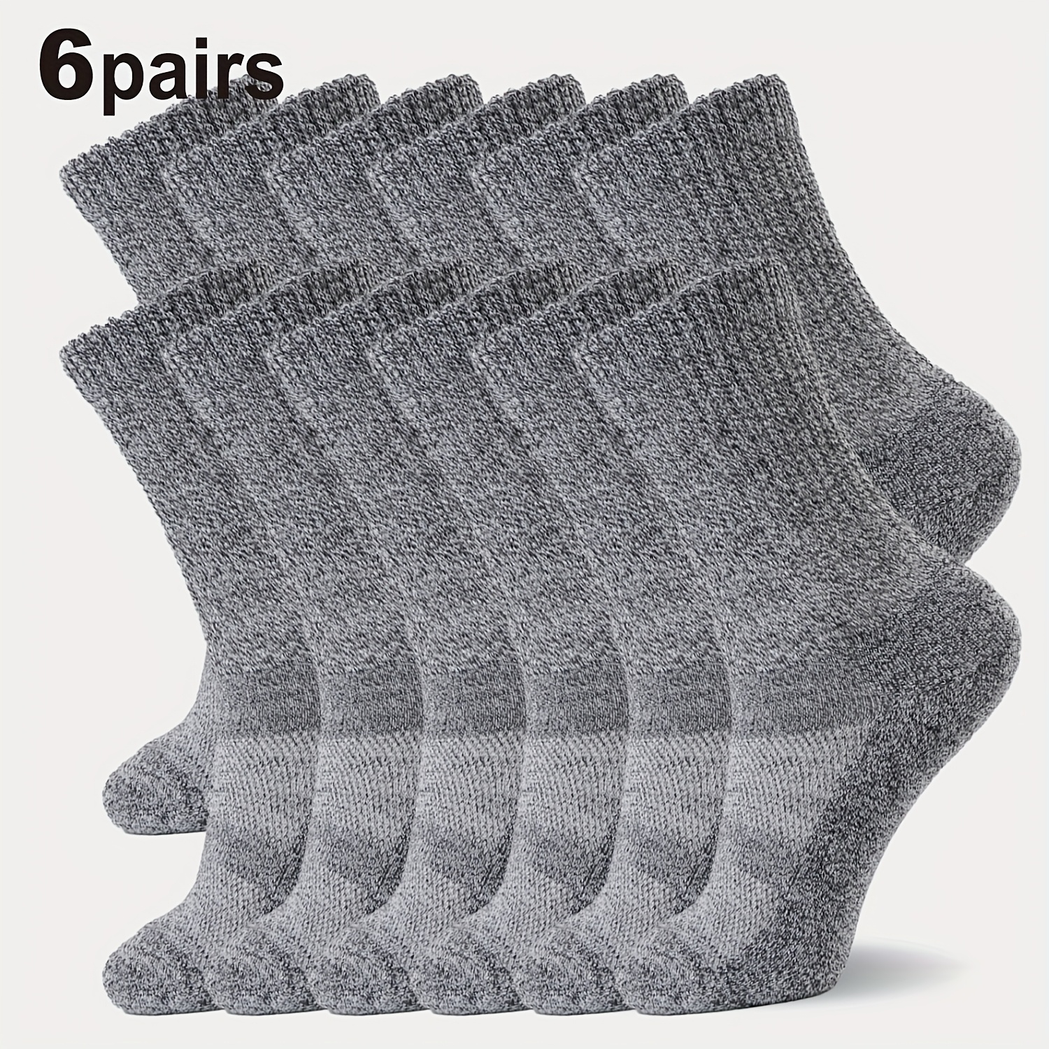 Image of (order A ) 1/4/6 Pairs Diabetic Crew Socks For Men Women, Non-binding Loose Top Wide Socks With Seamless Toe Extra Wide Top Neuropathy Socks Non-binding With Extra Wide Top For Men And Women
