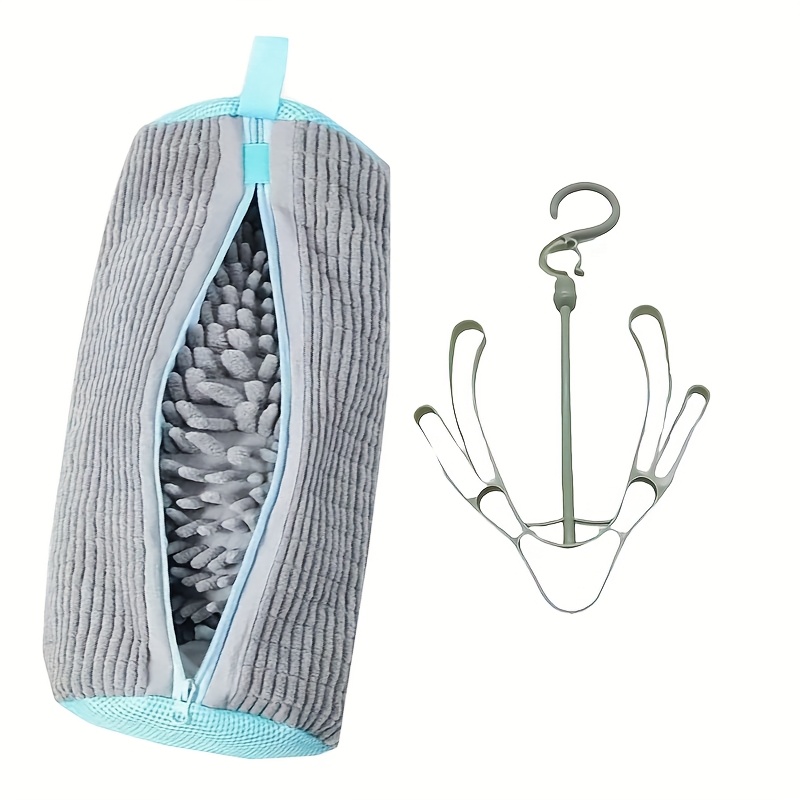 TEMU 2 Items (1 Cleaning Shoe   1 Multifunctional Shoe Rack), In 3 Colors (yellow/gray/white). Durable Zipper Storage, Mesh Shoe Is Perfect For