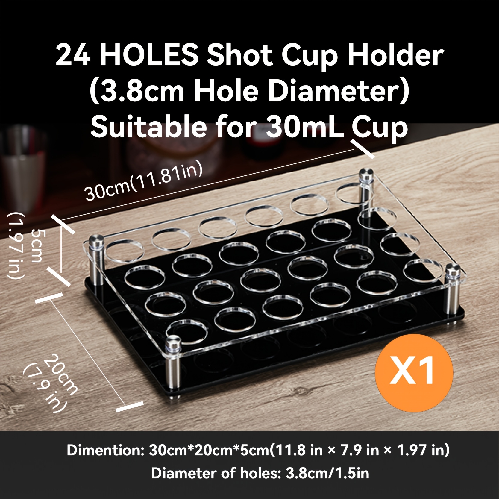 Image of 24-hole Cocktail Glass Rack Suitable For 30ml Cups