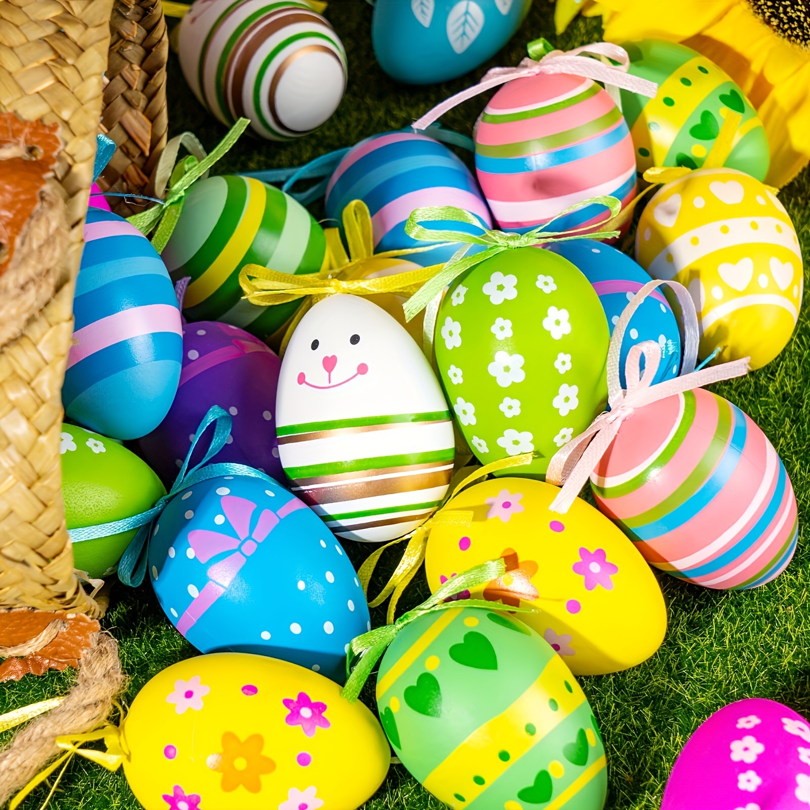 LIFKOME 6 Pezzi Uova Di Pasqua Decorazioni Pasquali La Festa Di Pasqua  Favorisce i Regali Uova Dipinte a Mano Decorazione Dell'uovo Di Pasqua