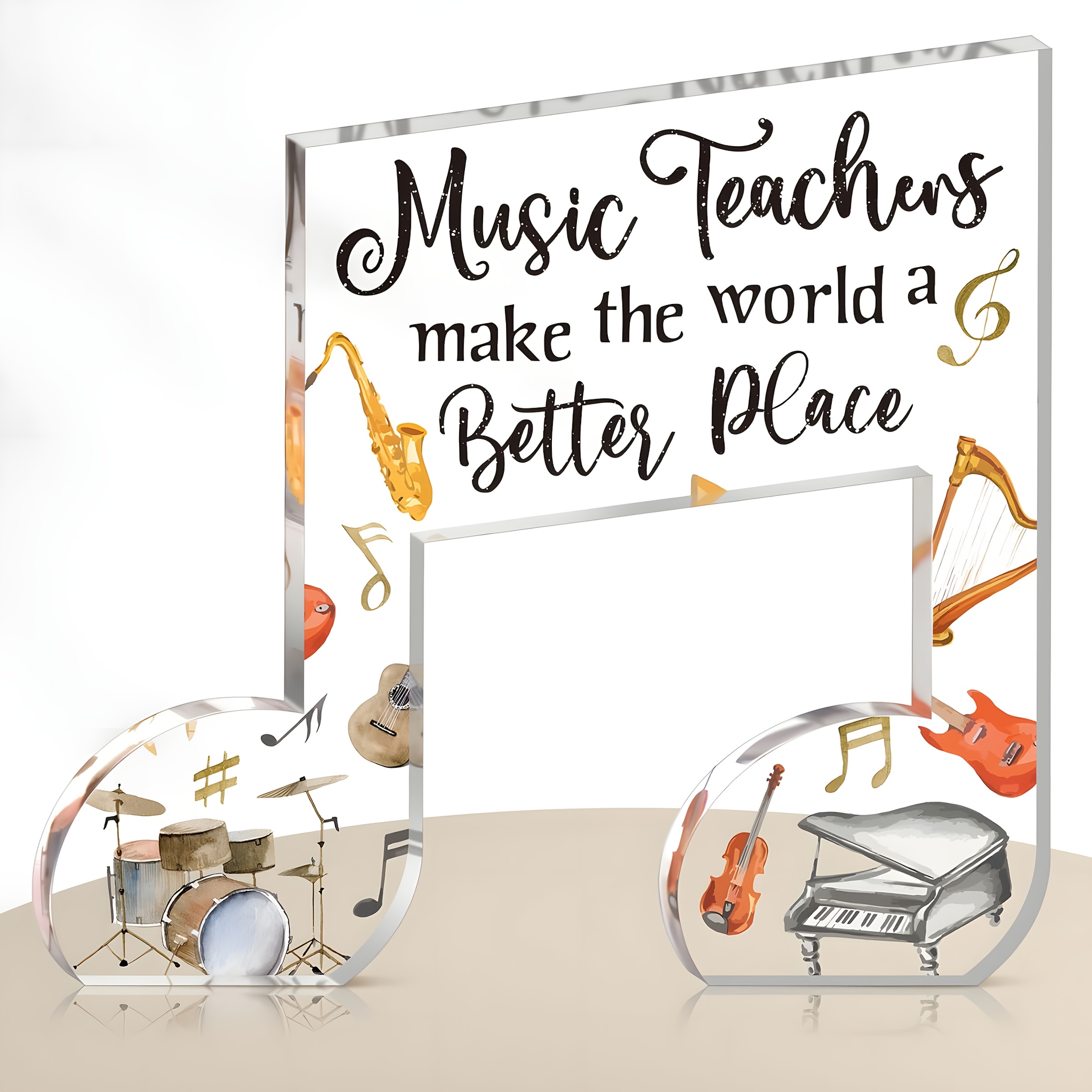 TEMU [] [] 1pc Music Teacher Thank You Gift Ladies Male Acrylic Thank You Gift Music Teacher Clear Table Souvenir Logo Birthday Christmas School