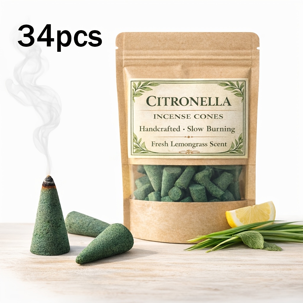 handmade   incense cones offer   herbal fragrance that     and lasts long suitable for   indoor and outdoor use packaged in a vintage style   paper bag   aromatic cones create a pleasant atmosphere for home
