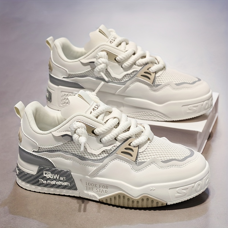 mens low top skate sneakers breathable lace up non slip skate shoes suitable for walking jogging training outdoor daily wear lightweight cushioned sole round toe color   sportswear casual sneakers 6