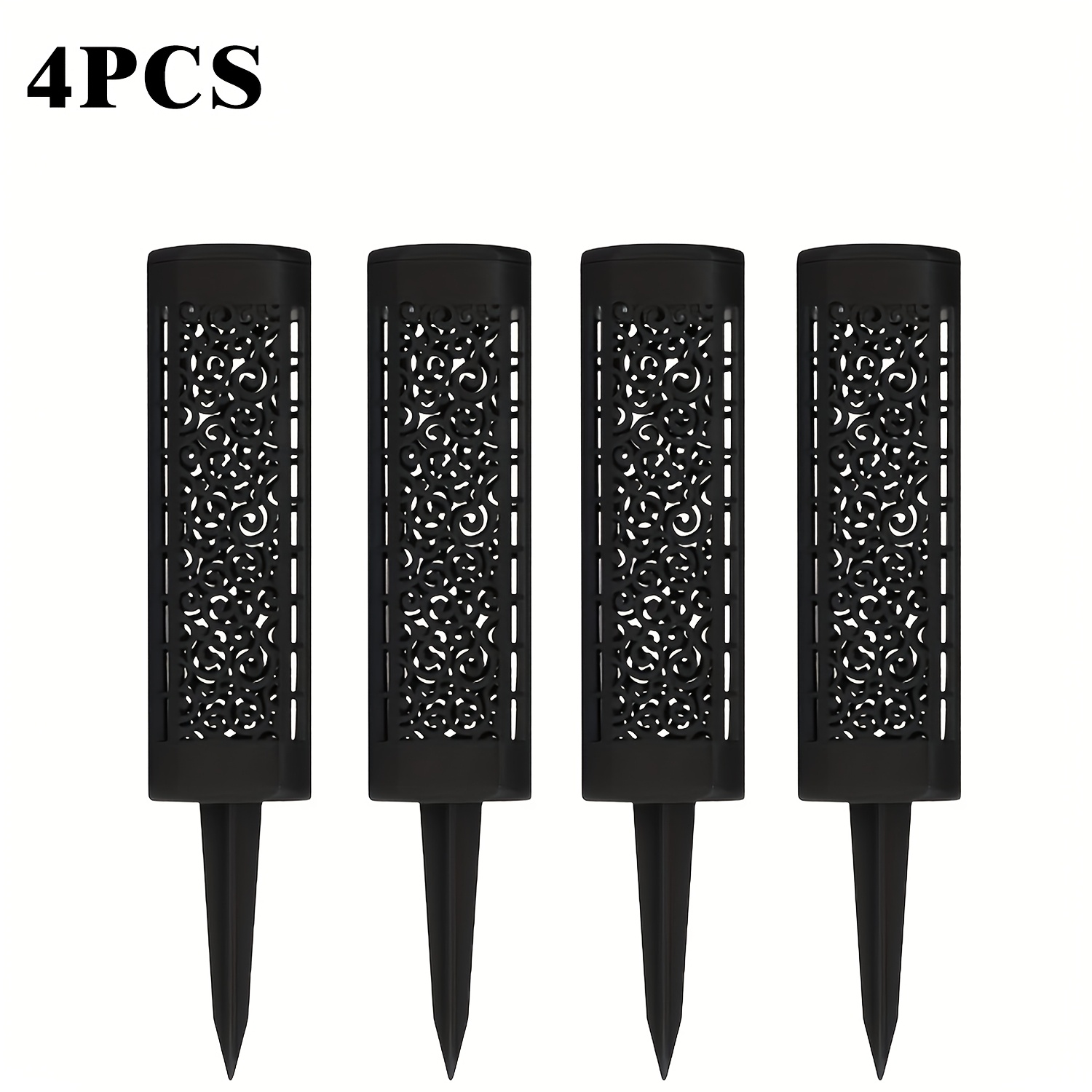 TEMU 4-pack Outdoor Solar Pathway Lights, Ip44, Led Solar Garden Lights With Automatic Night Light Function, Plug-in Landscape Decorative Lights,