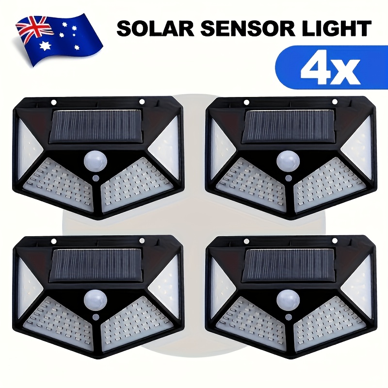 TEMU 8pcs/4 Pcssolar Lights Outdoor, Motion Sensor Wall Lights With 3 &270° Wide Angle, Motion Sensor, Solar Security Lights For Garden Pathway Porch