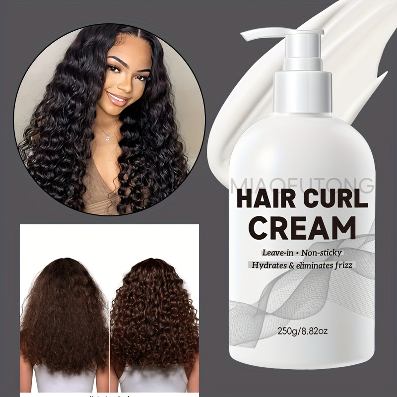 TEMU Adult Curly Hair Styling Cream And Hair Care Lotion | 250g | With Argan Oil | Provides Deep Moisture, , Controls Frizz, Non-greasy | Essential