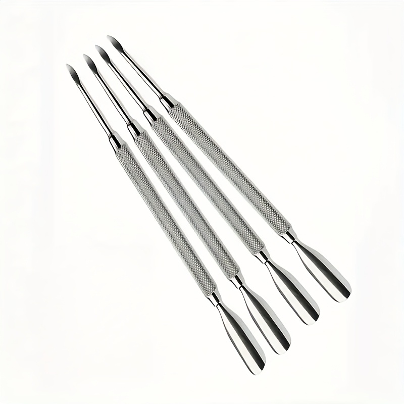 Image of Stainless Steel Dead Skin Push Knife, Pointed Edge Spoon-shaped Double-head Dead Skin Cleaner, Nail Pedicure Care Tool, Used To Remove Dead Skin And Nail Care