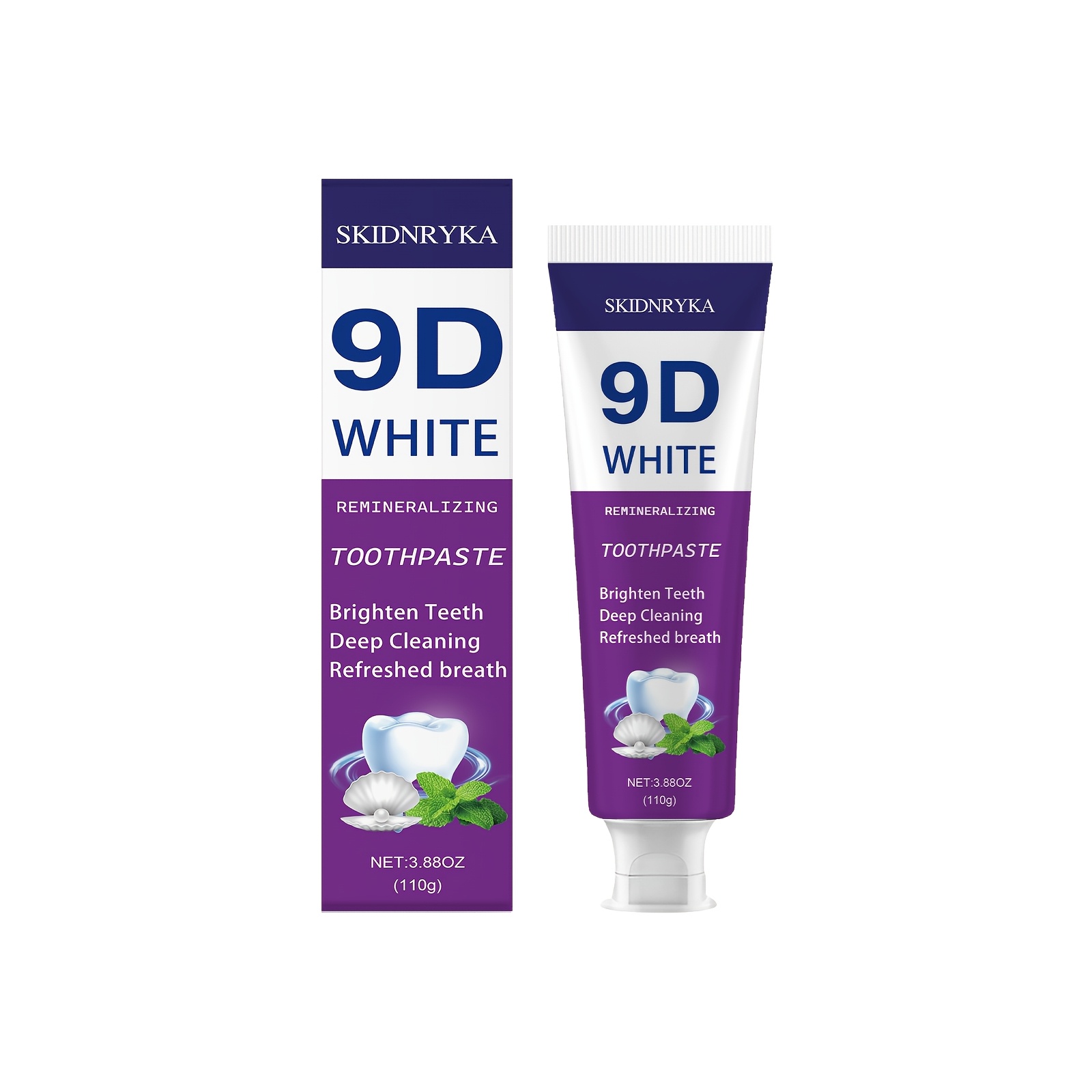 TEMU 9d Purple Toothpaste - Deep Cleansing, , Mint Flavor, Non Stimulating Formula, Teeth, Ideal Gift For Women, Suitable For Home And Travel, Local Warehouse,