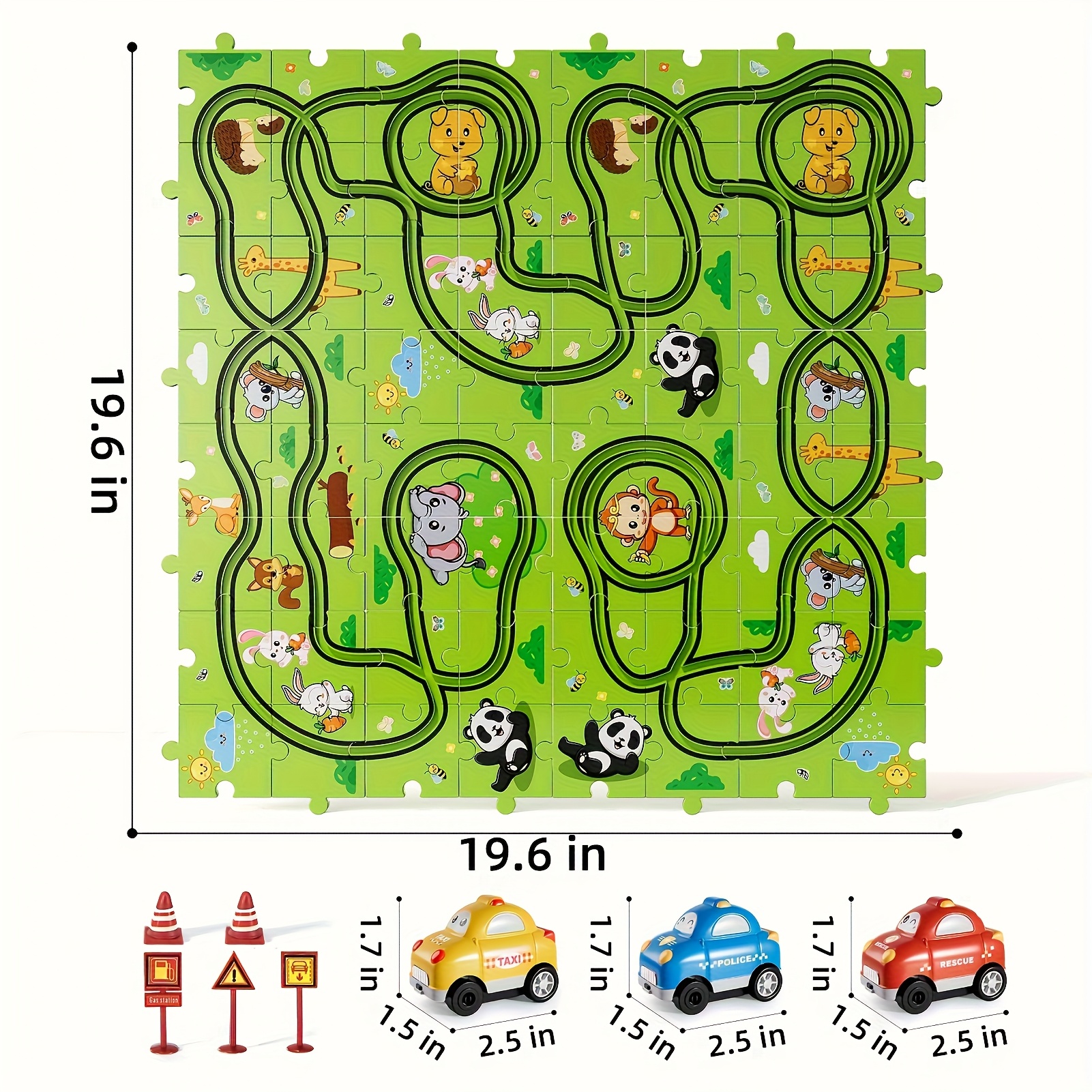TEMU 39/56/73pcs Jigsaw Puzzle Race Track Car Set Toys For Kids Boys, Puzzle Tracks Car Toys Gifts For Boys Kids