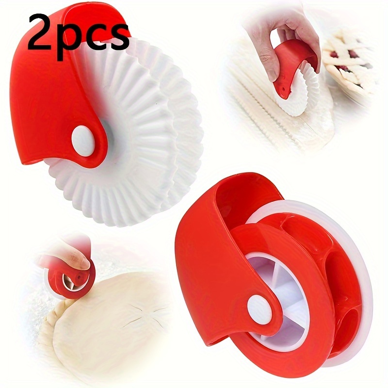 

2pcs Pieces Of Pastry Cutting Wheel, Pastry Wheel Decoration Pie Crust Pastry Wheel And Cutting Pastry, Roll Pastry Pie Crimper, Baking And Cooking Tools For Pie Crust Or Wonton Pasta