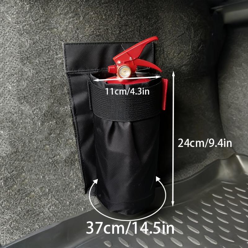 TEMU Oxford Fabric Car Fire Extinguisher Storage Bag - Durable Trunk Organizer Bag With Seat Back Hanging Bracket, Car Fire Extinguisher Holder, Car