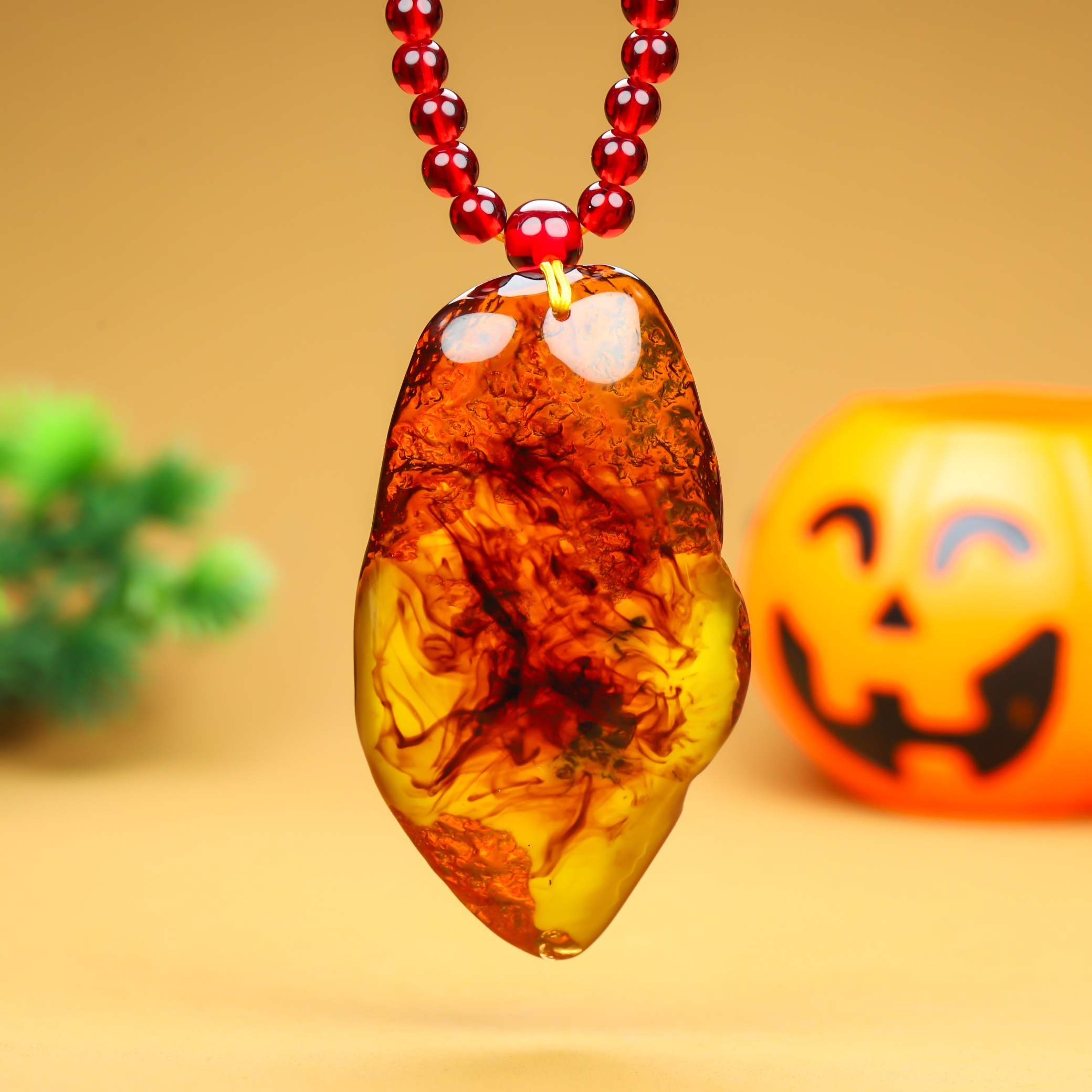 

Natural Amber Charm With Resin & - , Couples' Gifts, , Birthdays