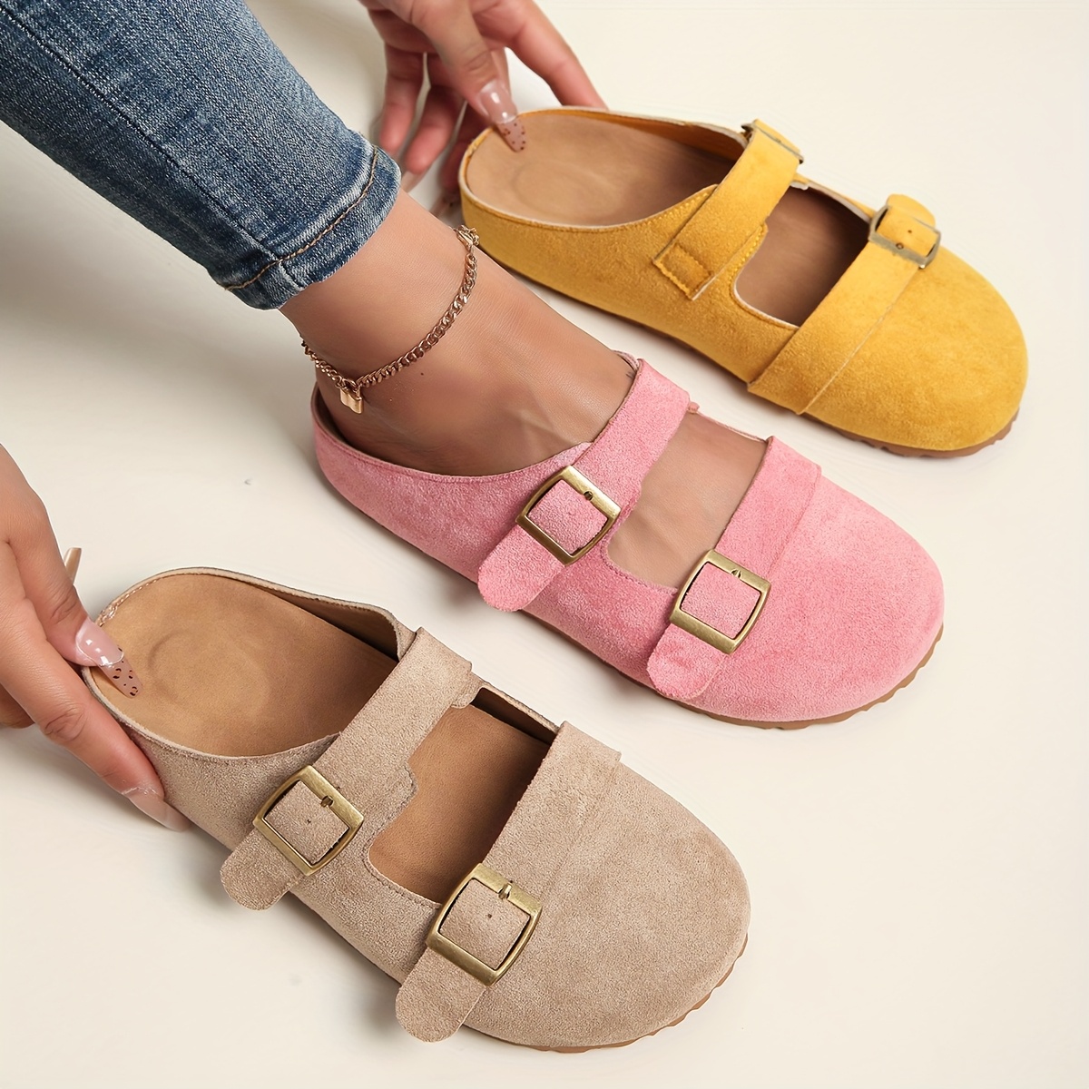 retro and versatile sandals for women to wear outside with a headband and half slippers spring and autumn new     lazy shoes women shoes Product details 1