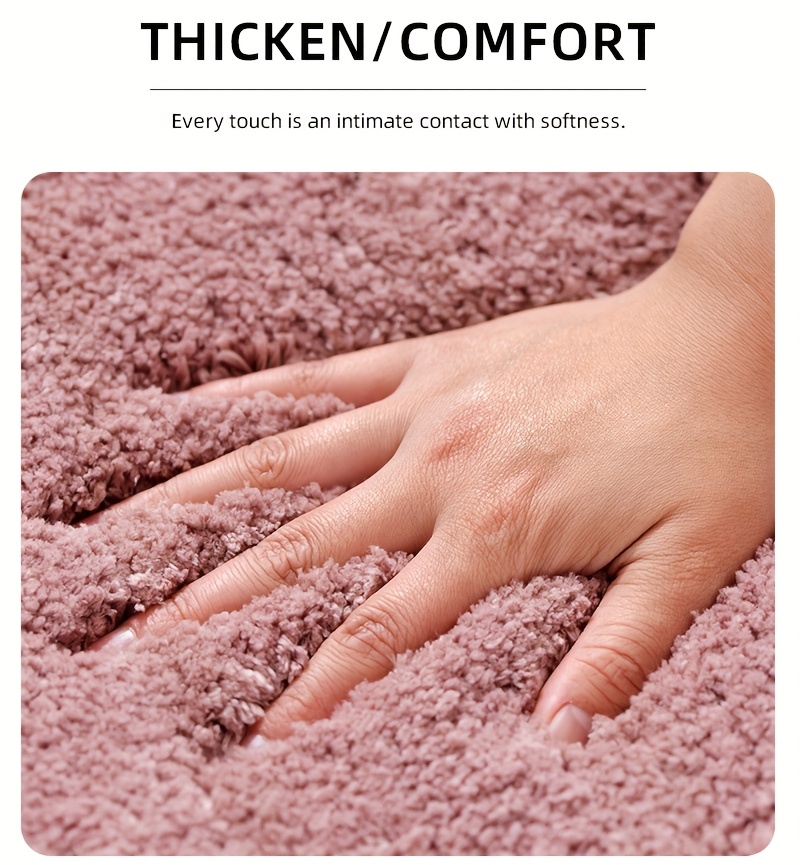 1pc ultra soft plush bathroom toilet mat non slip super absorbent machine washable solid color with u shaped contour for     and support ideal for bathroom and washroom use bathroom mat Product details 7