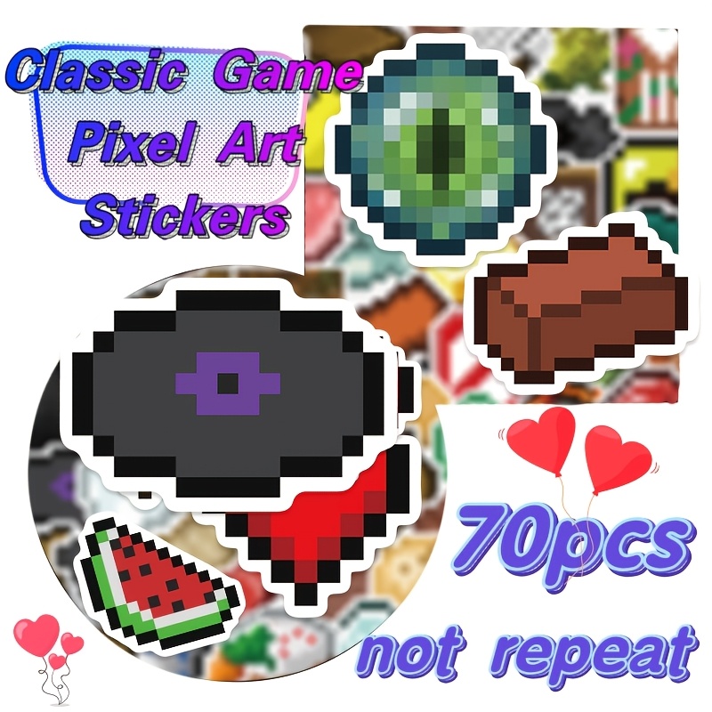 pixel stickers sold on Temu United States