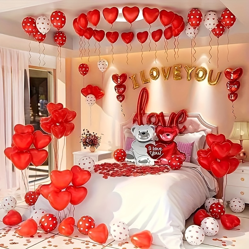 

KADUOS de Ballons la - 1046pcs - , & | des 'Je t'aime', Cœur & des Pétales de Fiançailles Romantiques, Demande en & Décorations de Fête