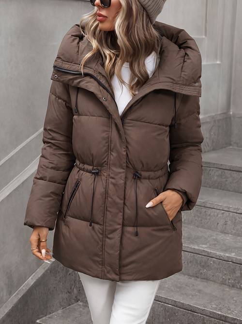 Artikelbild damen-mittel-langer kapuzen-wattiermantel im neuen stil 2025, verdickte wattierte jacke mit premium-